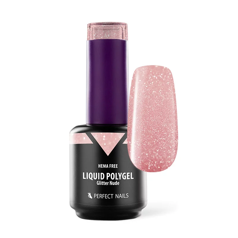 Folyékony Polygel - Csillámos Nude - 15ml