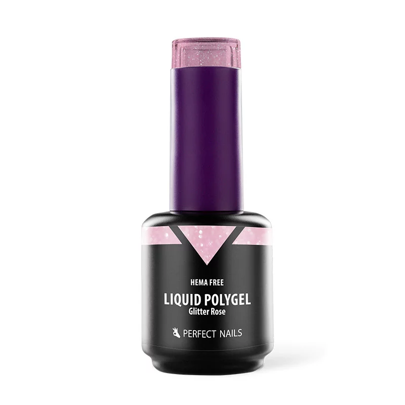 Folyékony Polygel - Csillámos Rózsa - 15ml