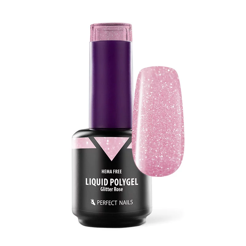 Folyékony Polygel - Csillámos Rózsa - 15ml