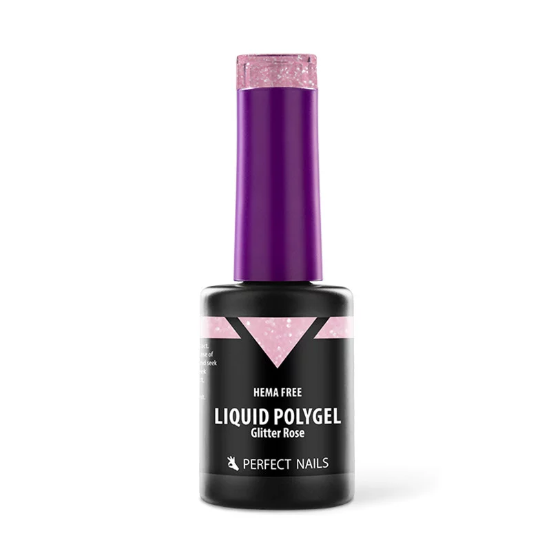 Folyékony Polygel - Csillámos Rózsa - 8ml