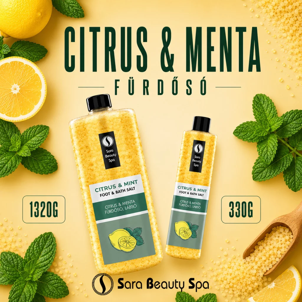 Frissítő Fürdősó és Lábáztató Só - Citrus és Menta - 330g